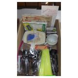 SILVER PLASTICWARE, STRAWS, CHEESECLOTH, CAMPING>>