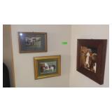 2 FRAMED COW PHOTOS & 1 PRINT