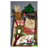 CHRISTMAS BL- STOCKING HOLDERS, WOOD BEAD GARLAND>