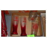 BRADLEY UNIVERSITY PILSNERS, BEER GLASS & BUG