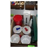 CORNING WARE SOUP MUGS (2 LIDS), WINE AERATOR, >>>