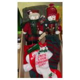 KITTY CAT STOCKINGS, KNITTED STOCKING, SNOWMEN>>>