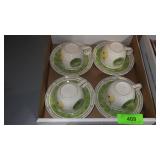 4 ROYAL STAFFORD APPLE CUPS & SAUCERS