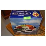 COW HIDE CERAMIC CHIP & DIP SET