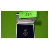 VINTAGE USN ANCHOR PIN W/ RHINESTONES (SOME >>>>>>