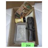 VINTAGE GLASS STERILIZING TRAY W/ BLOTTER, BLACK >