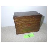 VTG WEIS WOODEN RECIPE / CARD FILE BOX W/ FANCY>>>