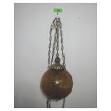 VINTAGE MID CENTURY MODERN EMBOSSED AMBER GLASS>>>
