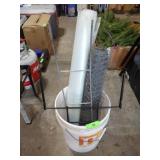 CHICKEN WIRE, PLSATIC SHEETING, SIGN HOLDER