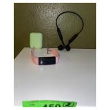 2 PR. OF EARBUDS, FITNESS TRACKER? (NO CHARGER)