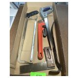 14" HEAVY DUTY PIPE WRENCH, PRY BAR, HACK SAW,>>>>