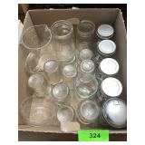 CANNING JARS, VINTAGE COTTAGE CHEESE BOTTLE, >>>>>