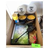 TIKI CANDLES, GREAT STUFF, BUTANE, GARDEN GLOVES>>