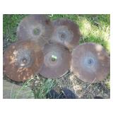 5 VINTAGE STEEL PLOW DISCS