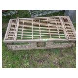 VINTAGE WOODEN / WICKER POULTRY CAGE 48 x 24 x 11