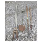POST HOLE DIGGERS, SHOVEL, WEEDER