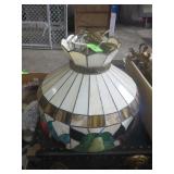 VTG STAINED GLASS HANGING LIGHT (FRUIT PROTRUDES)