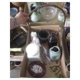 CERAMIC SUGAR CANISTER, WICKER FLOWER BASKET, >>>>
