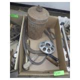 SICKLES, CHICKEN FEEDER BOTTOM, CREAM MAKER CAN