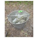 BUCKET OF GLASS INSULATORS