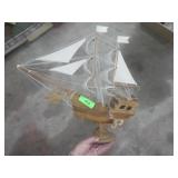 WOOD & CANVAS SHIP 20" LONG