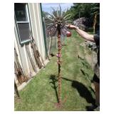 HANDMADE METAL YARD ART FLOWER **BRING HELP** 70"