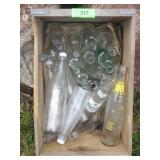VINTAGE SODA BOTTLES W/ WOODEN CRATE