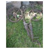 2 VINTAGE STEEL WHEELS