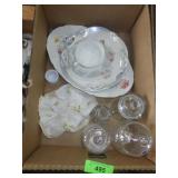 VTG PLATE & PLATTER, GLASS CANDY JARS, PERFUME>>>>