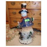 RESIN SNOWMAN DECOR (MISSING ?? IN HAND) 25"