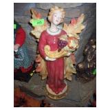 CERAMIC FALL ANGEL VASE 23" (CRACK & CHIP ON BASE>