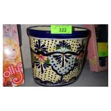 VINTAGE? MEXICAN POTTERY TRASH CAN / PLANTER