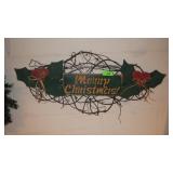 WOODEN MERRY CHRISTMAS SIGN ON VINE 36"