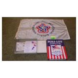 VTG 36" x 23" NYL-GLO BICENTENNIAL BUNTING (WITH>>