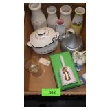CERAMIC MILK BOTTLES, SMALL TUREEN, HERSHEY KISS>>
