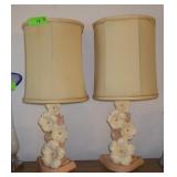 PAIR OF VTG F.A.I.P. CHALKWARE LAMPS 24" TO>>