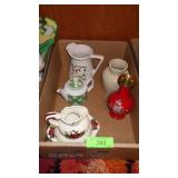 VTG JOHN WAGNER TEA POT, CERAMIC PITCHER & BOWL,>>