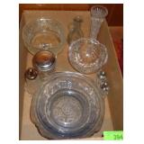 VTG SAPPHIRE PHILBE BOWL, CRYSTAL CHRISTMAS BOWL>>