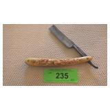 VTG CARVED K.N. & G. NEW YORK STRAIGHT RAZOR>>>