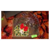 2 GLASS CHRISTMAS PLATTERS & CERAMIC CHRISTMAS>>