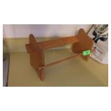VINTAGE MCM WOOD TABLETOP BOOK RACK STAND