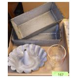 VTG GRAY GRANITE BUNDT PAN & LOAF PANS &>>>