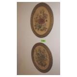 VTG FRAMED FLORAL PRINTS 13" X 16"
