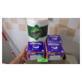 3 NIB KLEENEX TISSUE, 1 BOUNTY PAPER TOWELS