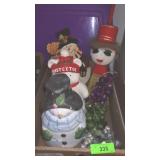 SNOWMAN & BEAR COOKIE JARS, SNOWMAN PLATTER>>>