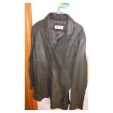 LADIES JONES NEW YORK LINED LEATHER COAT SIZE XL