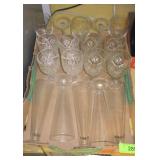 PRESSED GLASS GOBLETS, PILSNERS, WINE GLASSES