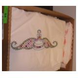 VTG EMBROIDERED SHEETS & PILLOWCASES