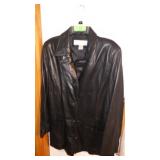 PRESWICK & MOORE LINED LEATHER COAT SIZE LARGE