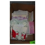 VINTAGE EMBROIDERED PILLOWCASES (MANY YELLOWED)>>